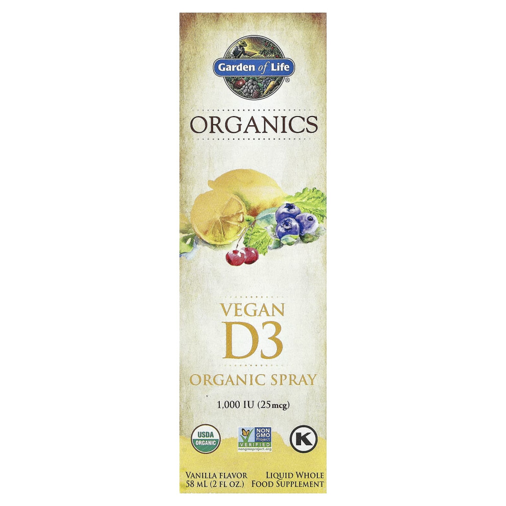 Photos - Vitamins & Minerals Garden of Life Organics Vegan Vitamin D3 Spray - 1000 IU - 58ml