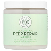 Pure Body Naturals, Masca de Păr cu Ulei de Coco, Repara Profundă, 8.8 fl oz (260 ml)