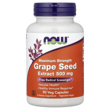 NOW Foods, Extracto de Semilla de Uva de Alto Poder, 500 mg, 90 Veg Cápsulas