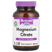 Bluebonnet Nutrition, Bluebonnet Táplálkozás, Magnézium Citrát, 400 mg, 60 Kapszula (200 mg per Kapszula)