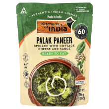 Kitchens of India, Palak Paneer, Spinazie met Cottage Kaas en Saus, Milden, 10 oz (285 g)