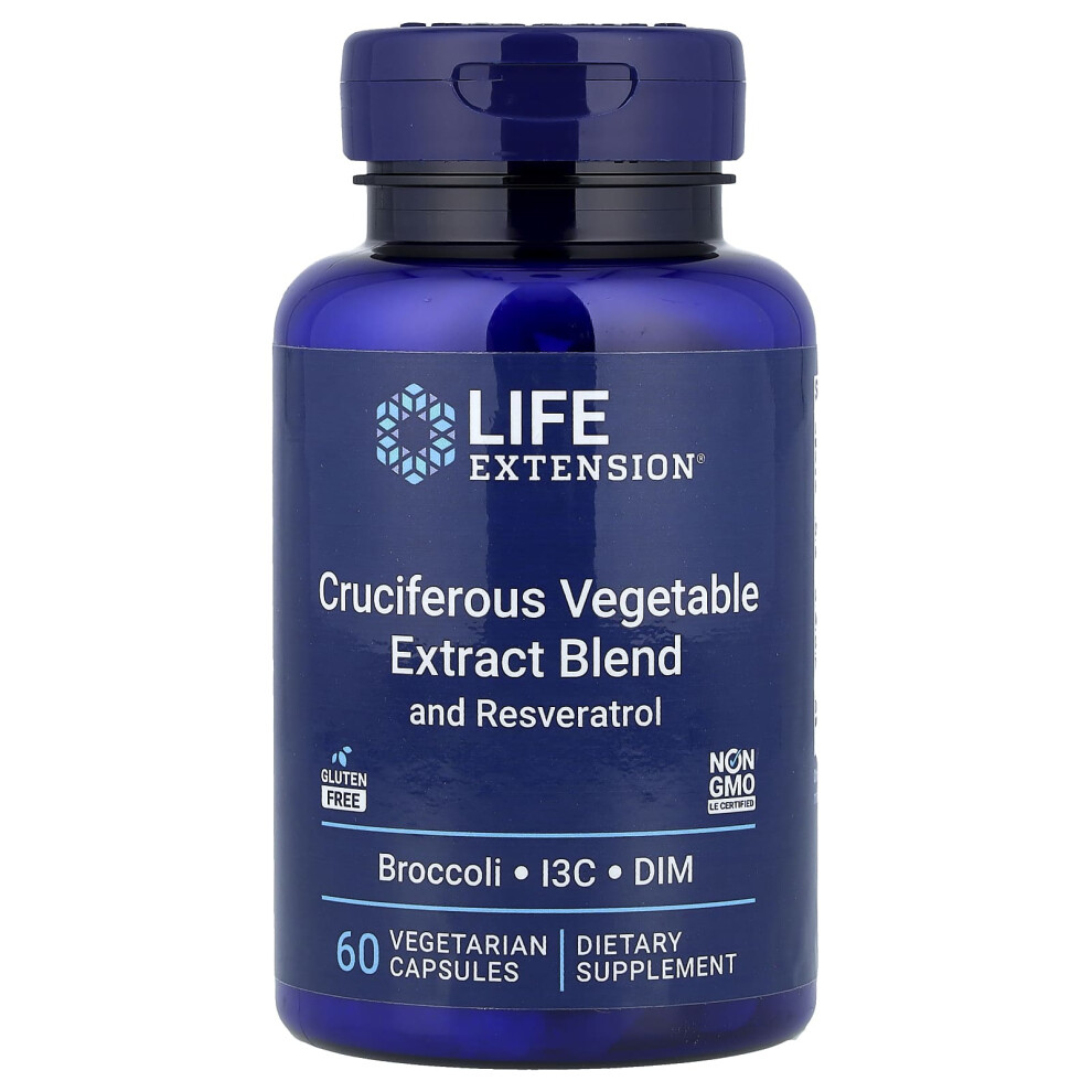 Life Extension , Cruciferous Vegetable Extract Blend With Resveratrol, 60 Vegetarian Capsules