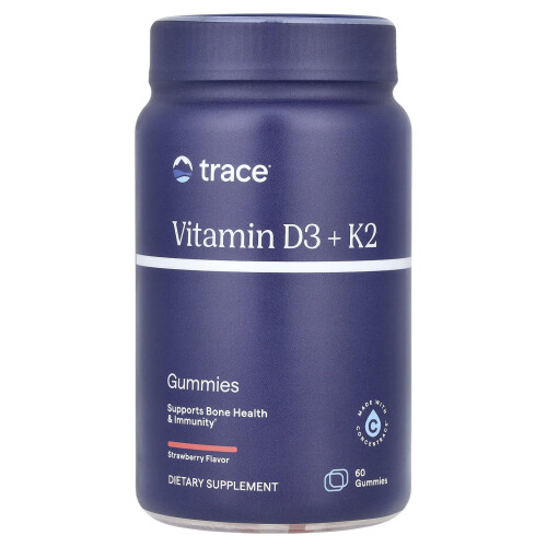 Trace Minerals Æ, Vitamiini D3 + K2 Gummies, Strawberry, 60 Gummies