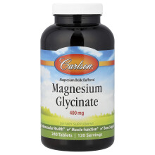 Carlson, Magnézium-glicinát, 240 tabletta (200 mg per tabletta)