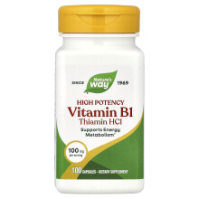 Nature's Way, Witamina B1, 100 mg, 100 Capsules