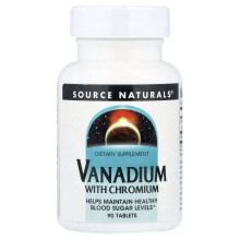 Source Naturals, Vanadium med Krom, 90 Tabletter