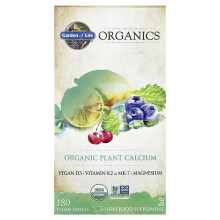 Garden of Life, MyKind Organice, Calciu Organic Plant, 180 Tablete Vegan