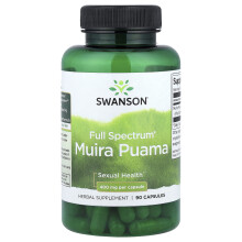 Swanson, Espectro Completo, Muira Puama, 400 mg, 90 Cápsulas