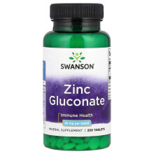 Swanson, Zink-Gluconat, 30 mg, 250 Tabletten