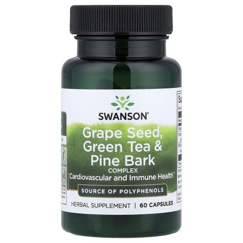 Swanson, Grape Seed, Groene Thee & Pijnbuis Complex, 60 Capsules