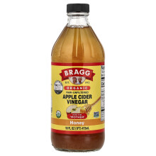 Bragg, Ökologikus Alma Cider Vinagár A 'Mother', Méz, 16 fl oz (473 ml)
