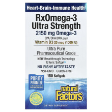 Natural Factors, RxOmega-3 Ultra Strength with Vitamin D3, 150 Softgels