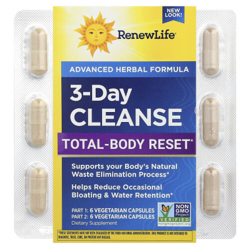 Renew Life Επαναληπτική Ζωή, 3-Ημέρες Καθαρίστης, 12 Βοτανοθεραπευτικά Καψούλες