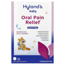 Hyland's Naturals, Baby, Oral smärta Linderande,  Natt, 0+ månader, 125 snabbt upplösande tabletter
