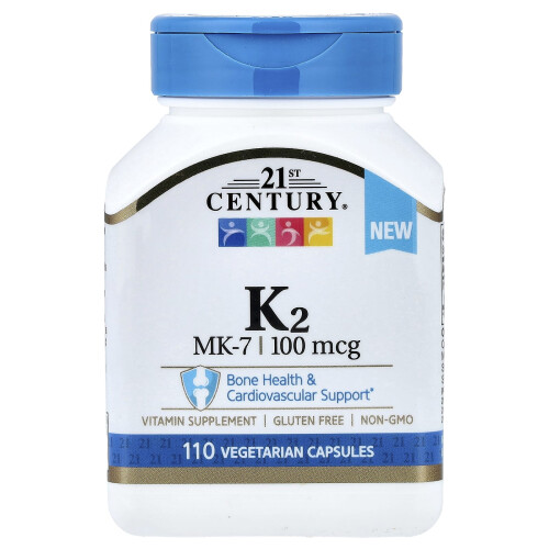 21st Century, K2, MK-7, 100 mcg, 110 Vegetarian Capsules
