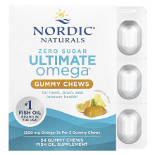 Ultimate Omega Gummy Chews, 1200mg Tropical Fruit - 54 gummies