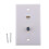 2Pieces Coaxial F Connector Network Plate Socket Outlet 3