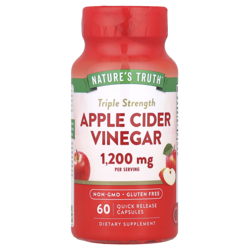 Фото - Вітаміни й мінерали Nature's Truth, Trzykrotnie Silniejszy Cytrynowy Sos Vinegar, 1 200 mg, 60 Szybkie Release Capsules (600 mg na Capsule)