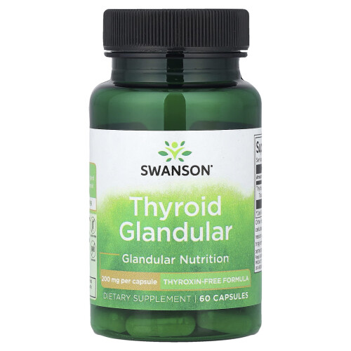 Swanson, Thyroid Glandular, 200 mg, 60 Kapsul