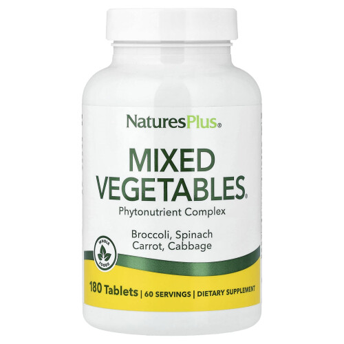 NaturesPlus, Mixed Vegetables, Phytonutrient Complex, 180 Tabletter