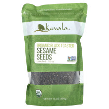 Kevala, Semi di Sesamo Nero Biologico Tostato, Non Sgranato, 16 oz (454 g)