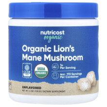 Nutricost, Organinen Lion's Mane Sieni, Maultamaton, 4 oz (113 g)
