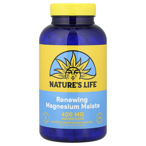 Nature's Life, Renewing Μαγνήσιο Μαλάτε, 200 mg, 250 Φιαλή