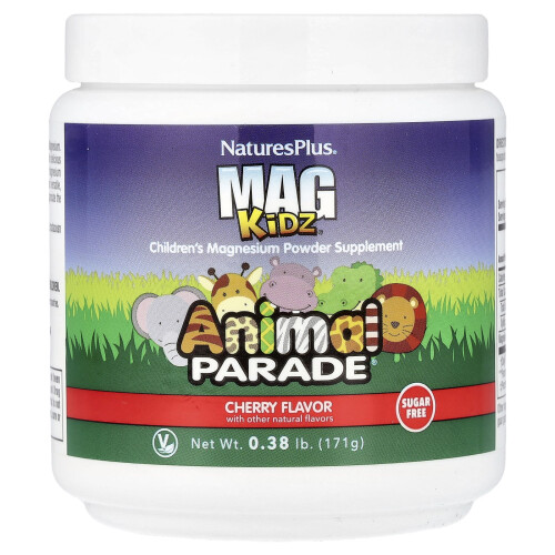 NaturesPlus, Mag Kidz, Ζώα Παρέλαση, Παιδικά Μαγνήσιο Πώμα Συμπλήρωμα, Κεράσι, 0.38 lb (171 g)