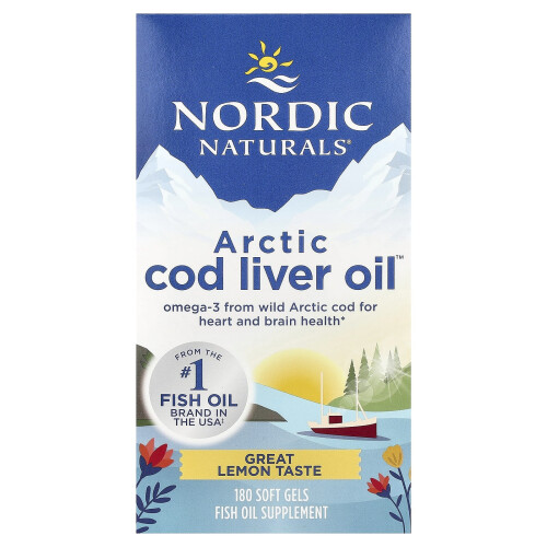 Nordic Naturals Nordic Naturals, Αρκτική Ιχθύος Λίπος Οϊλ, Λεμόνι, 180 Σοφτ Γέλς