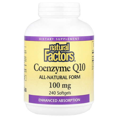 Factor 10 de Coenzima Q de Natural Factors, 100 mg, 240 Softgels