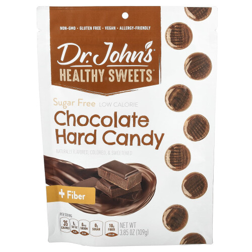 Dr. John's Healthy Sweets, Σοκολάτα Σκληρό Κάντι, + Φυτική纖ες, Χωρίς Ζάχαρη, 3.85 oz (109 g)