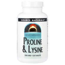 Source Naturals, Proline și Lysine, 120 Tablete