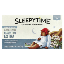 Celestial Seasonings, Chá de Bem-Estar, Sleepytime Extra, Sem Caféína, 20 Sacos de Chá, 1.2 oz (35 g)