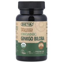 Deva, Vegan Biologische Ginkgo Biloba, 90 Tablets