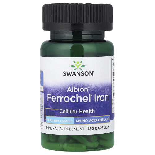Swanson, Ferrochel Ferro, 18 mg, 180 Comprimidos