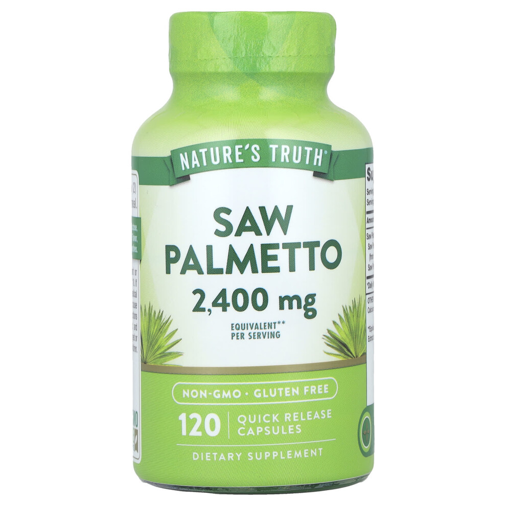 Nature's Truth , Saw Palmetto, 2,400 Mg, 120 Quick Release Capsules (1,200 Mg Per Capsule)