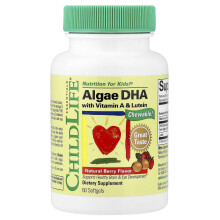 ChildLife Essentials, Alga DHA med Vitamin A & Lutein, Naturlig Bär, 60 Myggel