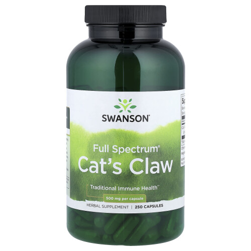 Swanson, Full Spectrum Kattekløver, 500 mg, 250 Kapsler