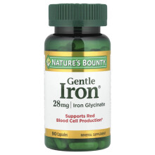 Nature's Bounty, Ferro Suave, 28 mg, 90 Comprimidos