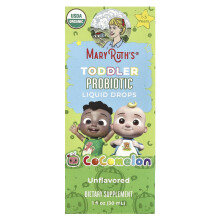 MaryRuth's, Picături de Probiotice pentru Copii, Cocomelon, Pentru Vârste 1-3 Ani, Neîndulcit, 1 fl oz (30 ml)