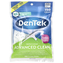 DenTek, Geavanceerd Schoonmaak Flosstouwtjes, Mouthwash Blast, 150 Flosstouwtjes