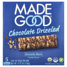 MadeGood, Granolové rezy, Chocolate Drizzled, Vanilka, 5 Rez, 0.85 oz (24 g) Každý