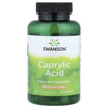 Swanson, Caprylzuur, 600 mg, 60 Zachte Gelatinecapsules