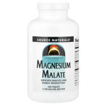 Source Naturals, Magnézium Malát, 360 Tabletták (1,250 mg per Tablet)