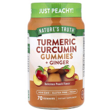 Nature's Truth, Turmeric Curcumin + Ginger, Természetes Barack, 70 Vegan Gumi