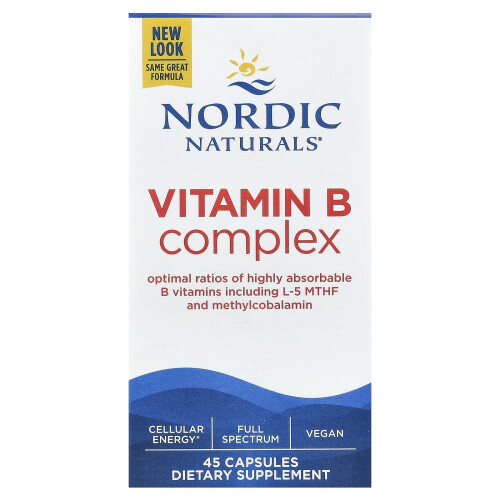 Nordic Naturals Νορδική Φυσικές, Βιταμίνη Β Κομπλέξ, 45 Φιαλίδια