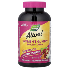 Nature's Way, Alive! Multivitamin w Formie Gummików dla Kobiet, Smak Mieszany, 130 Gummików