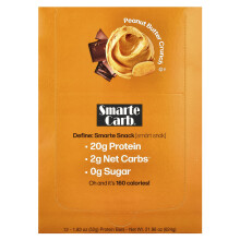 NuGo Nutrition, Smarte Carb Bar, Crunch di Burro di Arachidi, 12 Bar, 1.76 oz (50 g) Ogni
