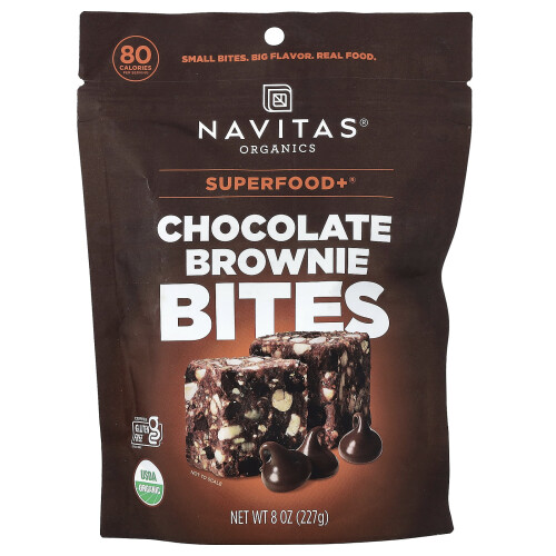 Navitas Organics, Snacks Orgânicos de Poder, Chocolate Brownie, 8 oz (227 g)