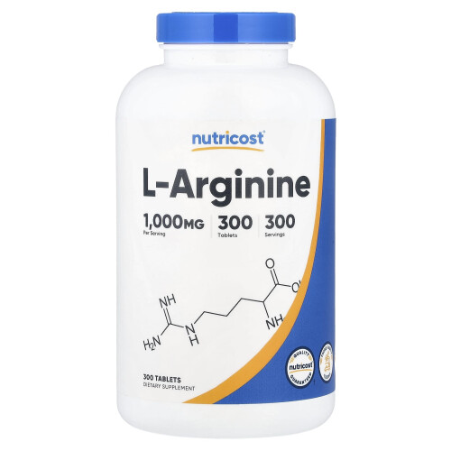 Nutricost, L-Arginiini, 1 000 mg, 300 Tabletti